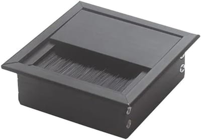 Kabel Doorvoer - Bureau Gat - Werkplek Organiseren - Aluminiumlegering - 80x80 mm - Zilver Zwart