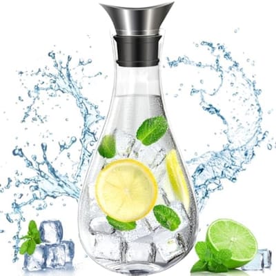 PromoHome Glazen Waterkan 1,8 Liter - Duurzaam Borosilicaatglas met Stofdicht Deksel
