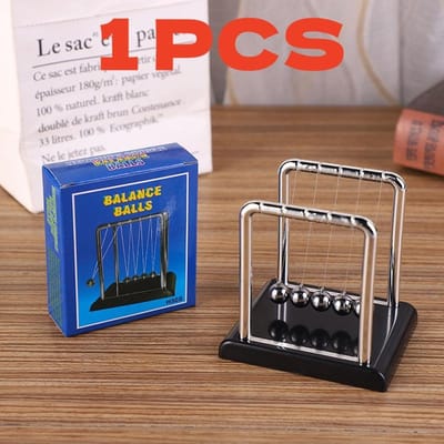 1 PC Newton Pendel Balans Stalen Ballen Perpetuele Beweging Botsingsbal Schoolonderwijs, Fysica Wetenschap Slinger Huisdecoratie blue