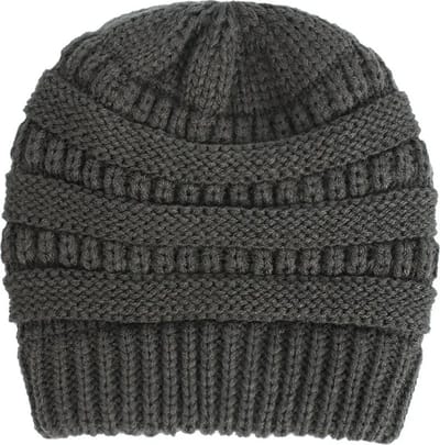 Muts met Voering voor Baby & Kind – Donkerbruin/Grijs – 3 t/m 12 Maanden