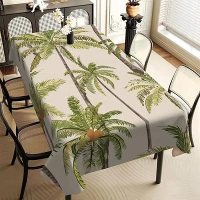 Polyester Rechthoekige Tafelhoes Tropisch Palmbomen Ontwerp Tafelkleed voor Huis en Hotel, Past op Europese Restaurants, Cafés 100x145cm