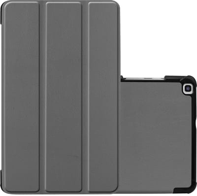 Hoes - Geschikt voor Samsung Galaxy Tab A 8.0 (2019) - Dun & Stevig - Trifold Bookcase - Hard Cover - Hardcover Book Case - Tablet Hoesje - Grijs