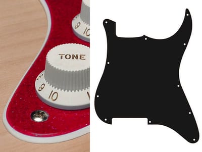 Boston ST-200-SRD pickguard, Stallion, no holes (only screw holes), 2 ply, sparkling red