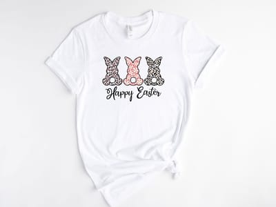 Lykke Easter bunny | Easter | Pasen| Dames Paas T-shirt | Katoen | Wit | Maat M