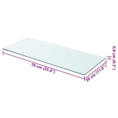 vidaXL - Wandschap - transparant - 70x30 - cm - glas