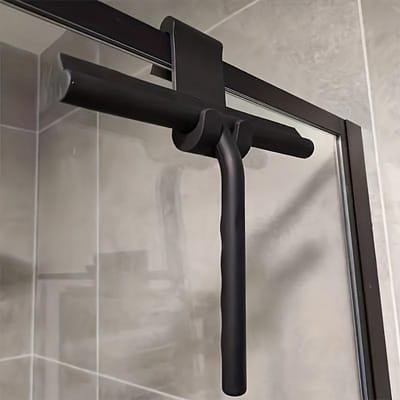 1 stuks Handheld Doucheschraper, Glasschraper, Huishoudelijke Schoonmaakschraper, Raamschraper, Waterafvoerschraper, Badkamer Schoonmaakbenodigdheden zwart