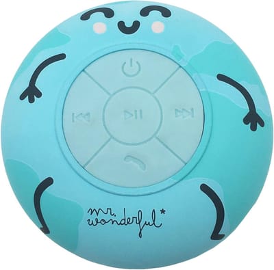 Draadloze Douche Speaker - Waterdichte Speaker - Muziek Luisteren - Zuignap Bevestiging - 16x5 cm - Wereldkaart