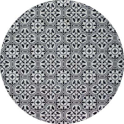 Vinyl | Vloerkleed vinyl rond | Grey Mosaic | 95 cm Rond