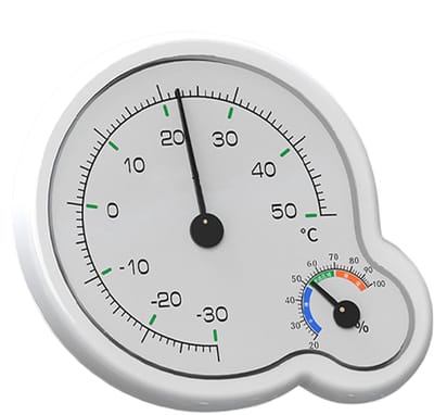 Analoge Thermo-hygrometer - Kamerthermometer Vochtmeter - Binnenklimaat Controle - Dubbele Wijzerplaat Kleurzones - 20.7 x 16.3 cm