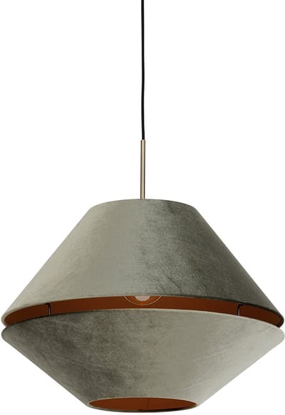 QAZQA combi 1 - Klassieke Hanglamp met kap - 1 lichts - Ø 50 cm - Zwart Goud - Woonkamer | Slaapkamer | Keuken