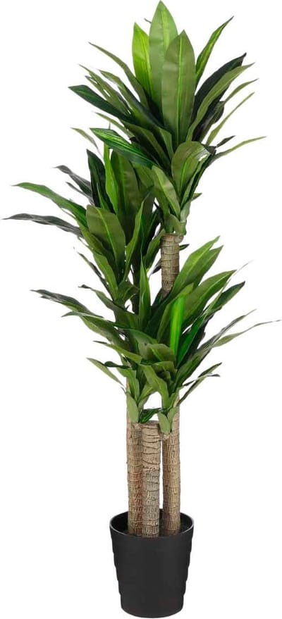 Mica Decorations Dracaena Kunstplant - H150 x Ø60 cm - Plastic Pot - Groen
