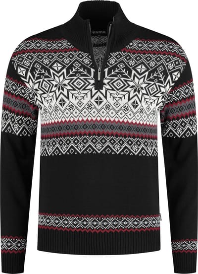 Kama Merino 4071 Half Rits Trui Zwart M