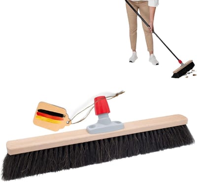 Zaalbezem natuurhaar 40 cm bezemkop I Bezem zonder steel I Paardenhaar zwart I Zacht I fijn I Grote bezem veegbezem kamerbezem tuinbezem
