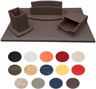 Bureauset Kunstleer - Kantoor Organizer - Werkplek Inrichten - Opklapbaar Bureau - 49 cm x 34 cm - Bruin