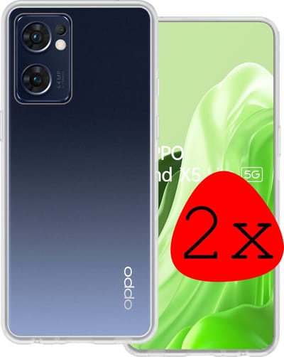 Hoesje 2 Stuks - Geschikt voor OPPO Find X5 Lite - Sterk & Shockproof - Case Siliconen - Back Cover - Telefoon Hoes - Transparant