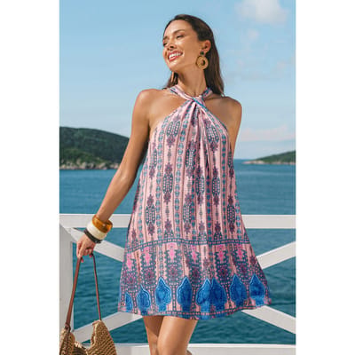 Minivestido adornado con pétalos de nube