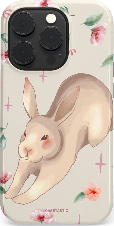 Casetastic Hoesje Geschikt voor Apple iPhone 14 Pro Magsafe - Stijlvolle Beschermende Duo-layer Case - Lief konijntje