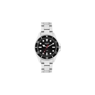 Lucardi Heren Regal heren horloge met stalen band - Horloge - Staal - Zilverkleurig - 41 mm