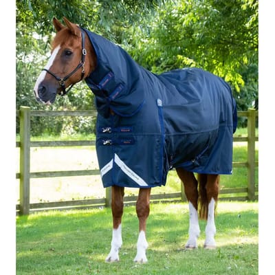 Waterdichte paardendeken met halsbedekking Premier Equine Buster Storm Classic 420 g