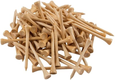 Dailygoods- Golf Tees 30 Stuks - 70mm Lengte - Eco-vriendelijk - Biologisch Afbreekbaar - Sterk - Natuurlijke Houtkleur - Golfhouten