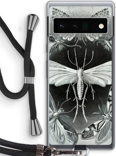 Case Company® - Hoesje met koord geschikt voor Google Pixel 6 Pro hoesje met Koord - Haeckel Tineida - Telefoonhoesje met Zwart Koord - Bescherming aan alle Kanten en Over de Schermrand