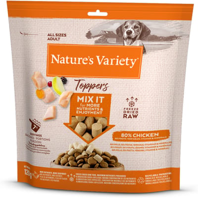 Nature's Variety Gevriesdroogde Topper voor Honden - Kip (120 g)