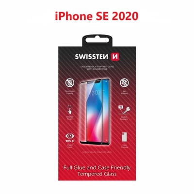 Swissten iPhone SE (2020)/iPhone SE (2022) Tempered Glass - 54501767 - Full Glue - Black