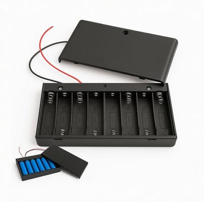 Batterijhouder voor 8 AA-batterijen met schakelaar, robuust plastic voor LED-verlichting, speelgoed en modellen