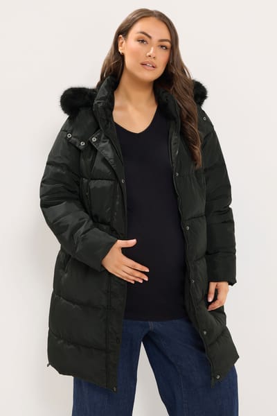Bump It Up Maternity Zwarte Gewatteerde Midijas Size 42
