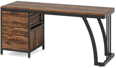 NordHaus Bureau - Computerbureau - Kantoorbureau met 3 Lades - Omkeerbaar Ladeontwerp - 100 kg Draagvermogen - Industrieel Design