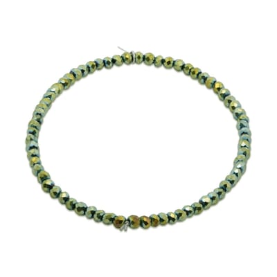 CO88 Collection - 8CB-91323 - kralenarmband vrouwen met groene kristalstenen - 3 mm