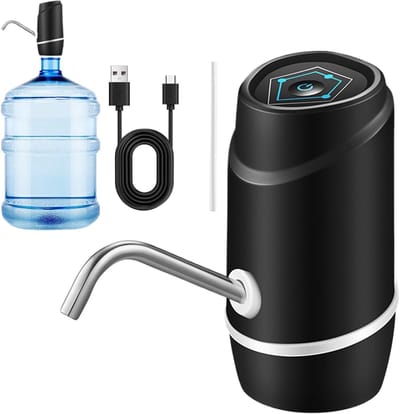 Elektrische vloeistofpomp - Elektrische waterdispenser - USB-oplaadbare waterpomp - Met siliconen waterslang - Eenvoudige en efficiënte waterwinning - Elektrische pomp geschikt voor kamperen en dagelijks huishoudelijk watergebruik - Zwart