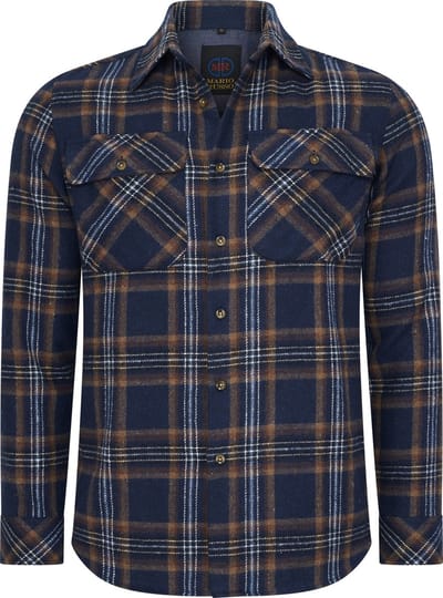 Mario Russo Overshirt - Overhemd Heren - Vest - 100% Katoen - M - Navy