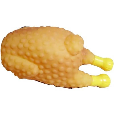 Schattig Grappig Plastic Schreeuwende Kip Groot / Puppy Interactief Kauwen Gebraden Kip Hondenspeelgoed Tanden Poetsen Klein Huisdier Piepspeeltje 13X6.5CM beige