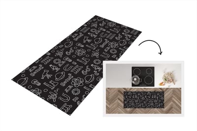 Keukenloper - Loper keuken - Scheikunde - Symbool - Patronen - 120x50 cm - Keukenloper vinyl