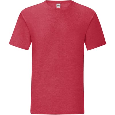 Fruit of the Loom Heren Iconic 150 Heather T-Shirt (Heide Rood)