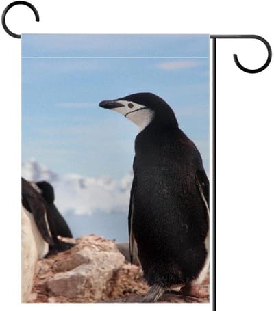 Tuinvlag Pinguïn - Seizoensdecoratie Buiten - Tuin Aankleden - Dubbelzijdig Ontwerp - 71 x 101 cm - Meerkleurig