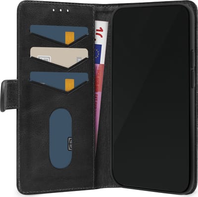 Mobilize Telefoonhoesje geschikt voor Apple iPhone 16 Hoesje | Mobilize Premium Gelly Bookcase Portemonnee | Pasjeshouder voor 3 Pasjes | Telefoonhoesje voor Pinpas / OV Kaart / Rijbewijs - Zwart