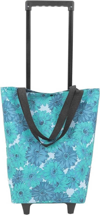 Vouwbare boodschappentas met wielen, handige winkelwagen met trekkoord, multifunctionele draagtas in meerdere kleuren, 81.00X28.00X16.00CM