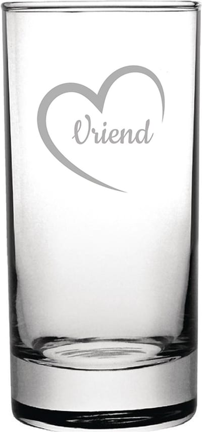Gegraveerde Longdrinkglas 28,5cl Vriend met hartje
