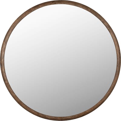 Dutchbone Gale Spiegel/ Wandspiegel Rond 80 cm Hout - Bruin