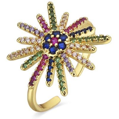 Luxenter ring met multicolor zirkonia 18k goud - Daob