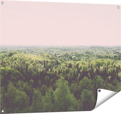Gards Tuinposter Eindeloze Bos met Groene Bomen - 100x80 cm - Tuindoek - Tuindecoratie - Wanddecoratie buiten - Tuinschilderij