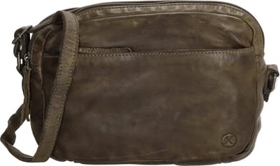 Hide & Stitches Paint Rock Schoudertas - 100% Leer - Olijfgroen
