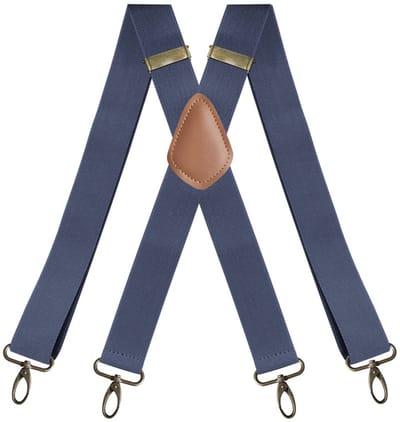 Verstelbare Y-vormige bretels met draaiklippen - 120 cm lange zwarte unisex bretels voor werk, feest en reizen-Denimblauw