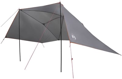 vidaXL - Auto - Tent - 308 - x - 215 - x - 220 - cm - Grijs - en - Oranje - Polyester - en - Staal