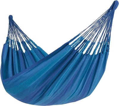 Hangmat Blauw - Lounge Bed - Ontspannen Buiten - Duurzaam Polykatoen - 120kg Gewicht - Blauw