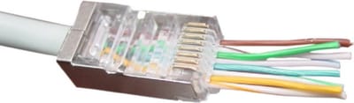 RJ45 krimp connectoren (STP) met doorsteekmontage voor CAT6 netwerkkabel (vast/flexibel) - 100 stuks