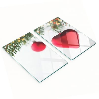 Stijlvolle en duurzame glazen borden met kerstprint, 2x30x52 cm