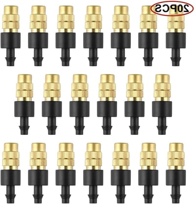 20 Stuks Messing Micro Sprinklers voor Tuin, Gewasbesproeiing en Kweekhuis, Verstelbare Copper Watering Sprinklers voor Optimale Waterverdeling